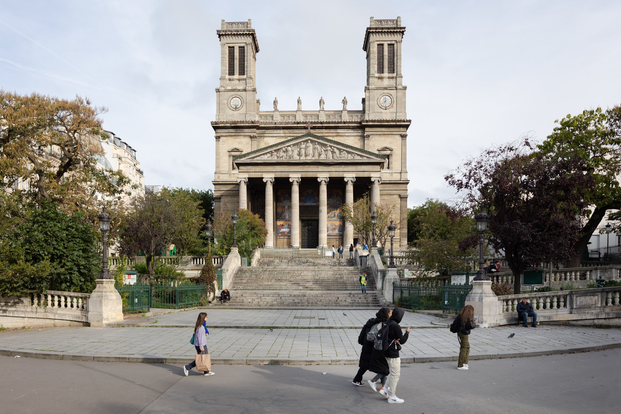 Eglise Saint-Vincent de Paul across from Caf&eacute; de l'&Eacute;glise, Paris