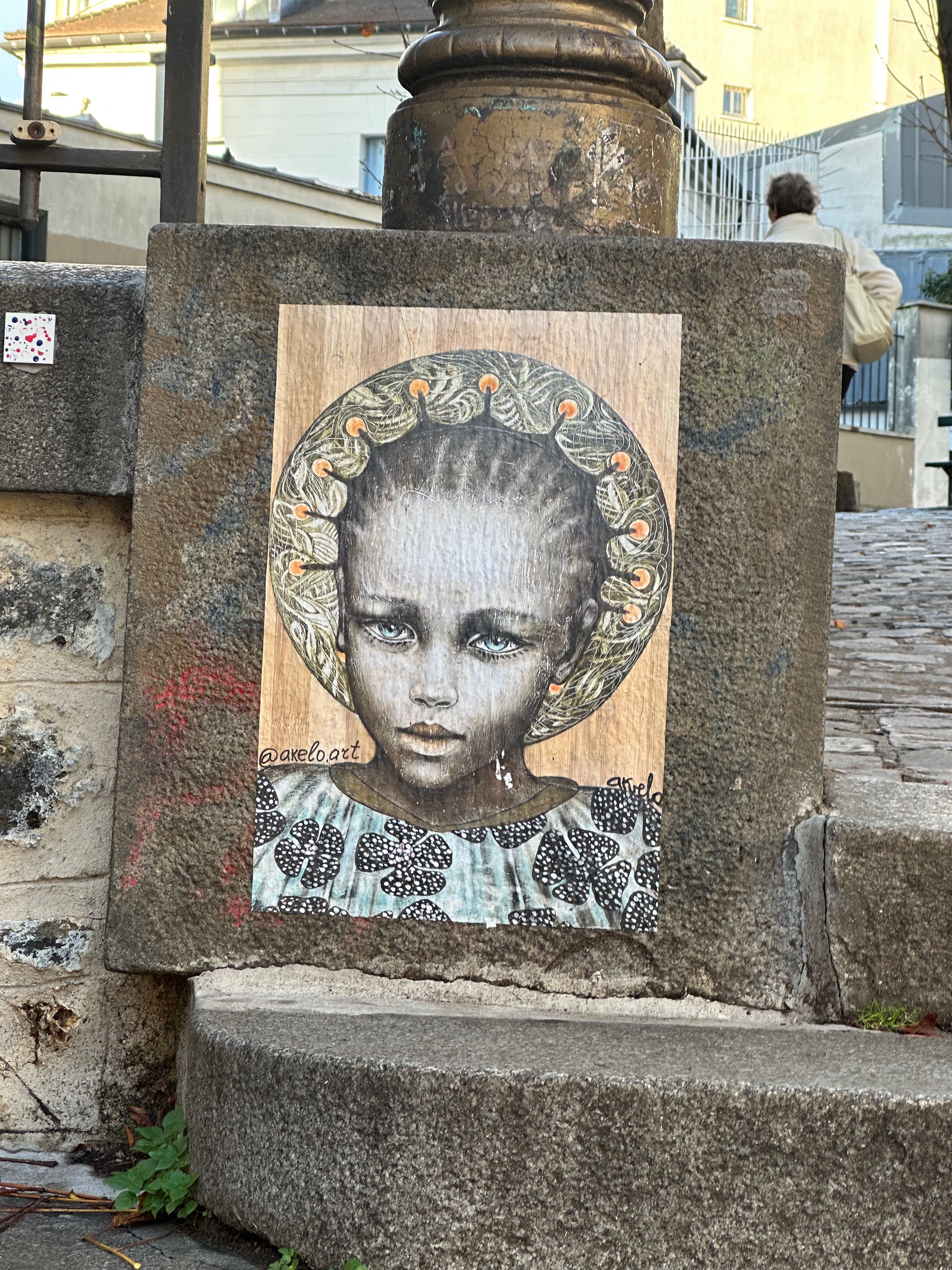 Street art by Akelo in Montmartre, Paris