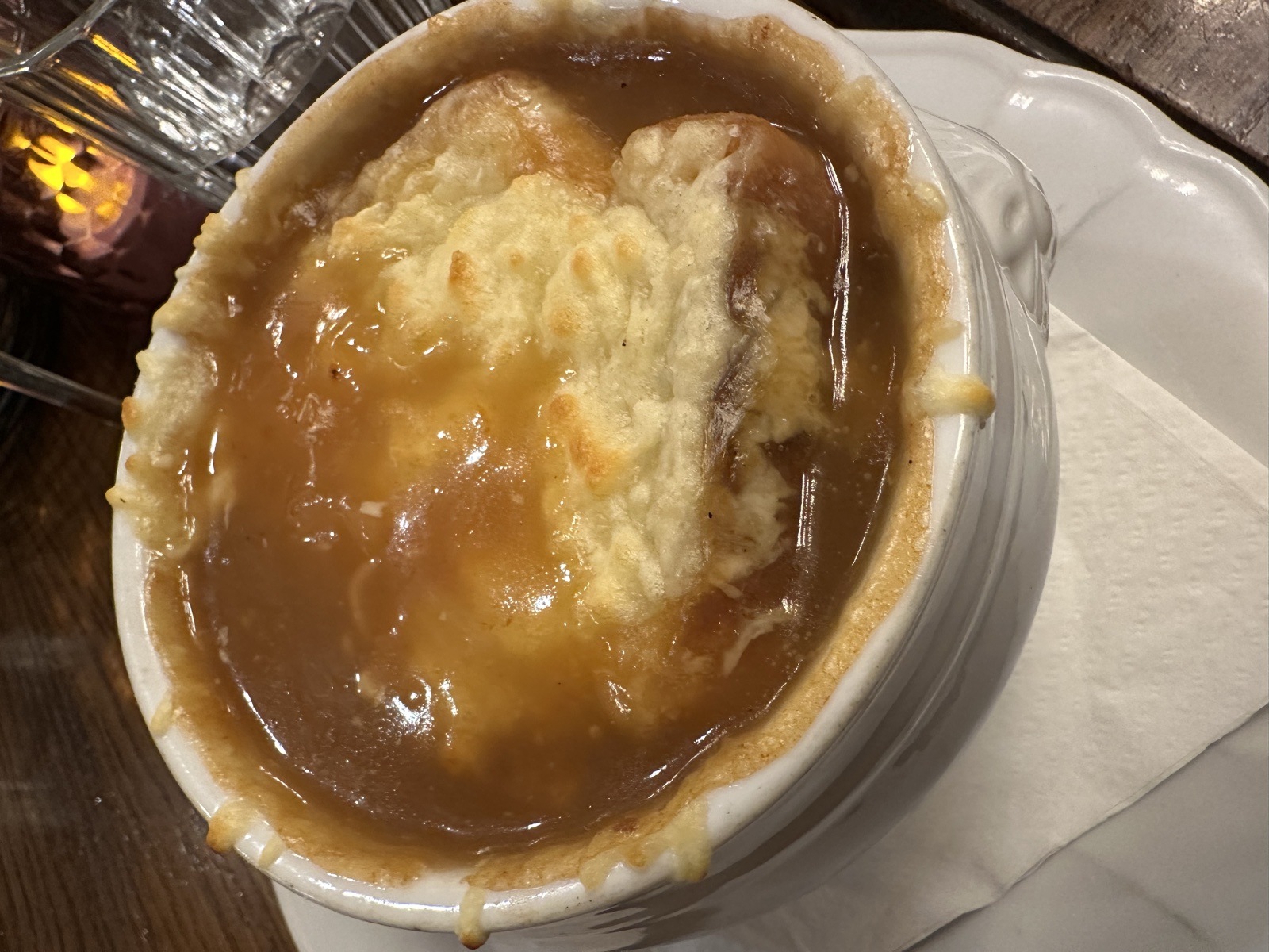 Soupe a l'Oignon Gratinee at Le Relais Madeleine