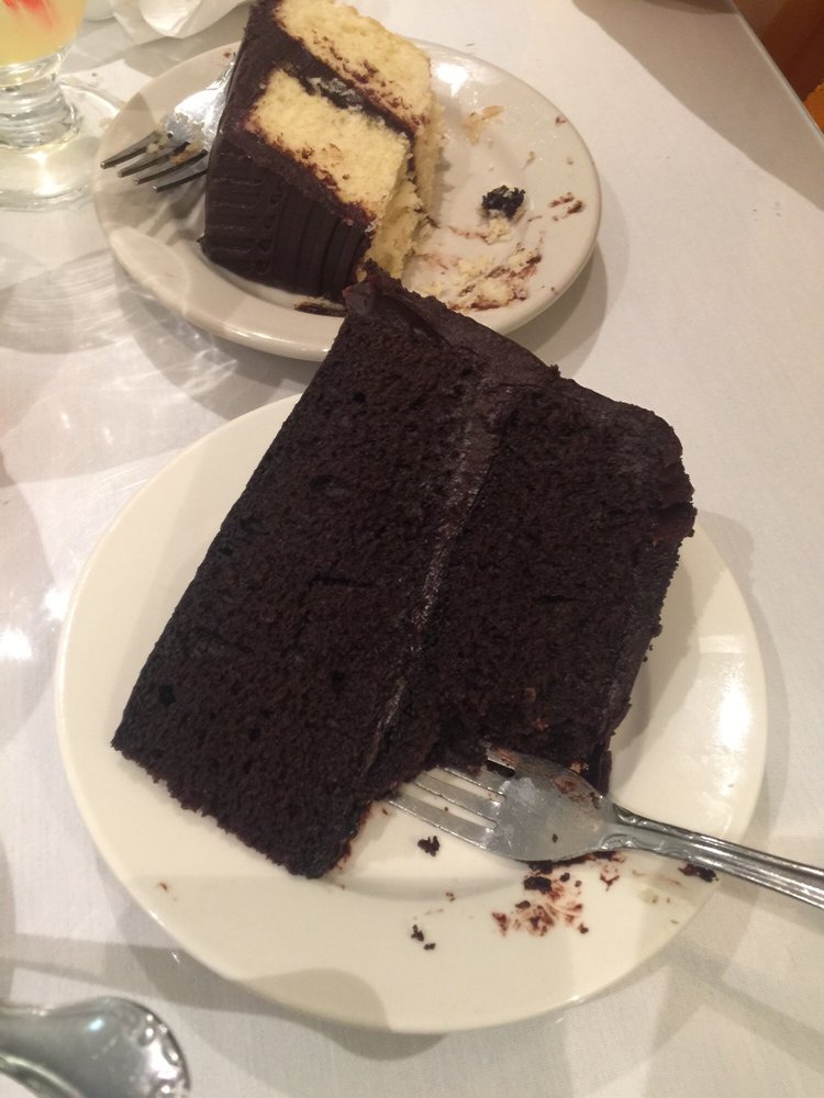 Chocolate cake and yellow layer cake at Sylvia's