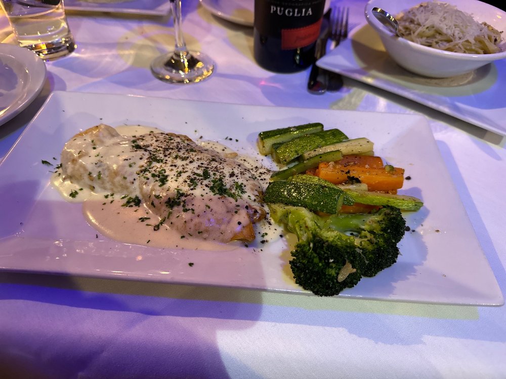 Chicken in cream sauce with Puglia Primitivo