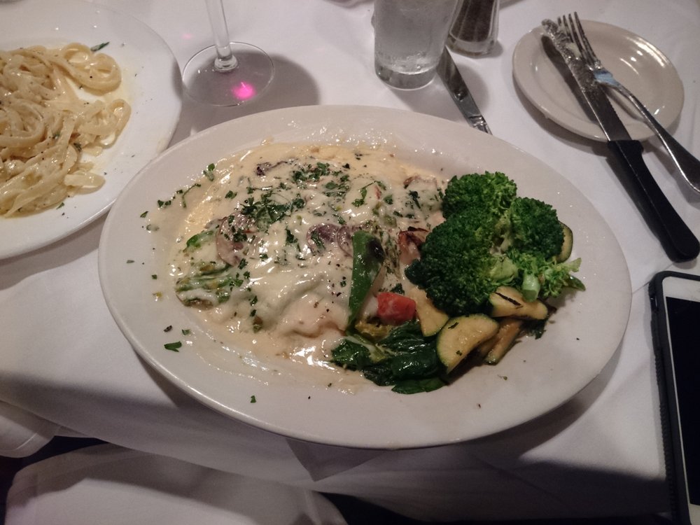 Chicken in cream sauce with vegetables